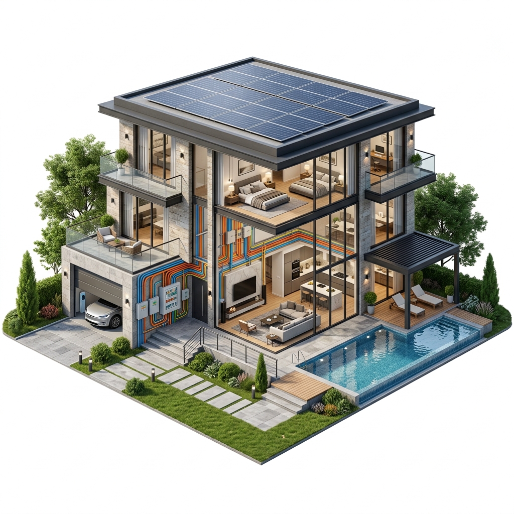 Casa de luxo com instalação elétrica Conecta Fios